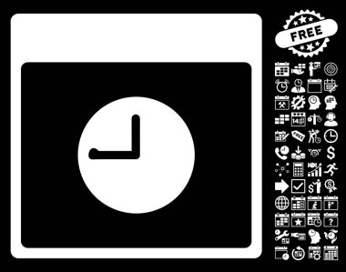 Saat takvim sayfa düz vektör simgesi Bonus ile