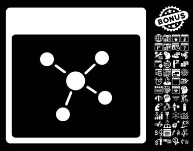 Bağlantıları ile Bonus sayfa düz vektör simge takvim