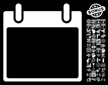 Boş Takvim yaprak düz vektör simge Bonus ile