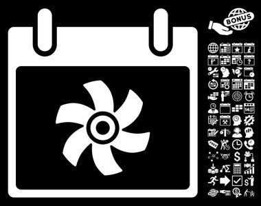 Bonus ile fan takvim gün düz vektör simgesi