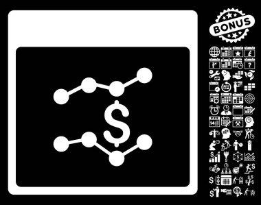 Mali çizelgeleri ile Bonus sayfa düz vektör simge takvim