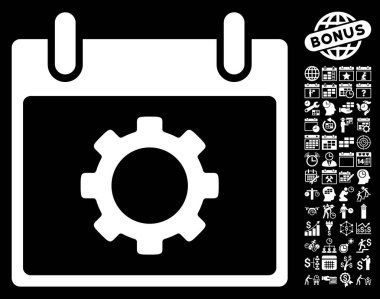 Vites seçenekleri takvim gün düz vektör simgesi Bonus ile