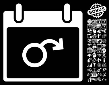 İktidarsızlık takvim gün düz vektör simge Bonus ile