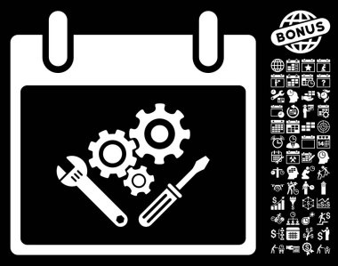 Araç Araçlar takvim gün düz vektör simgesi Bonus ile