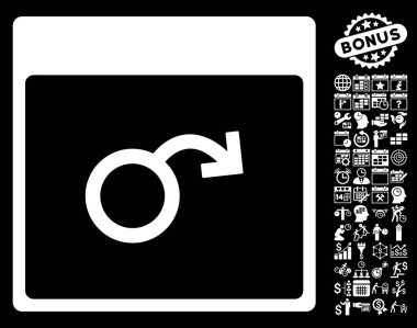 İktidarsızlık takvim sayfa düz vektör simge Bonus ile