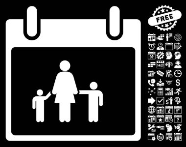 Bonus ile anne takvim günü düz vektör simgesi