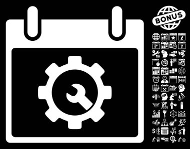 Seçenekleri araçlar takvim gün düz vektör simgesi Bonus ile