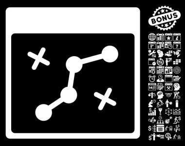 Yol puan Bonus ile sayfa düz vektör simge takvim