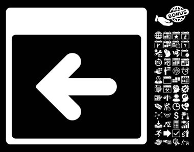 Önceki takvim gün düz vektör simge Bonus ile