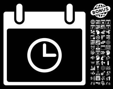 Saat takvim gün düz vektör simge Bonus ile