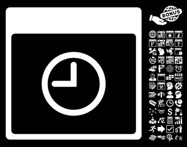 Saat takvim sayfa düz vektör simge Bonus ile