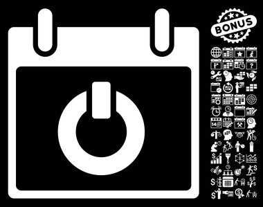 Takvim gün düz vektör simge Bonus ile açın