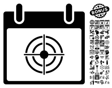 Bullseye takvim gün düz vektör simge Bonus ile