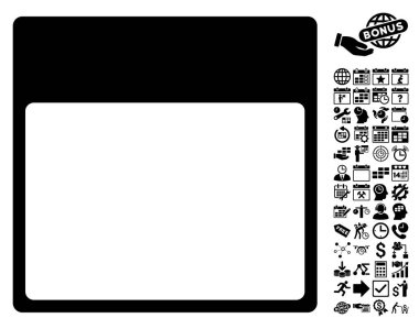 Takvim sayfası şablon düz vektör simgesi Bonus ile