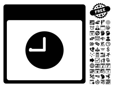 Saat takvim sayfa düz vektör simgesi Bonus ile