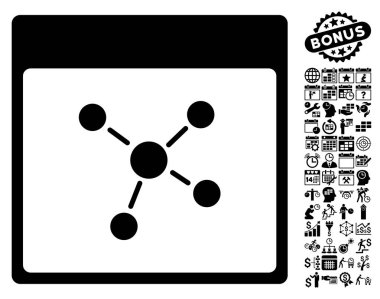 Bağlantıları ile Bonus sayfa düz vektör simge takvim