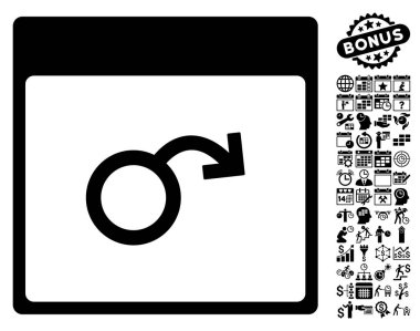 İktidarsızlık takvim sayfa düz vektör simge Bonus ile