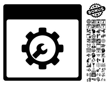 Araçlar takvim sayfa düz vektör simgesi Bonus ile kurulum