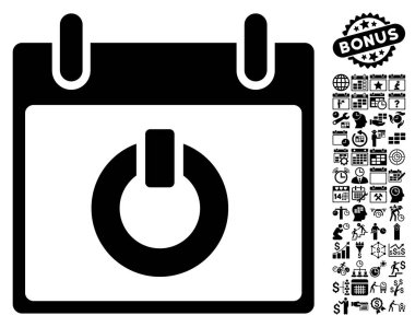 Takvim gün düz vektör simge Bonus ile açın