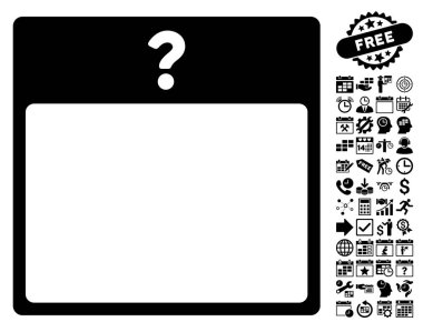 Bonus ile bilinmeyen gün takvim sayfa düz vektör simgesi