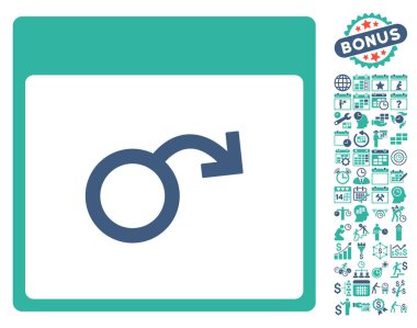 İktidarsızlık takvim sayfa düz vektör simge Bonus ile