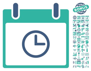 Saat takvim gün düz vektör simge Bonus ile