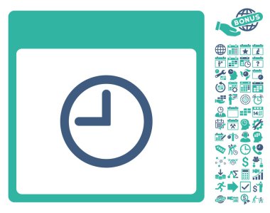 Saat takvim sayfa düz vektör simge Bonus ile