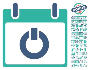 Takvim gün düz vektör simge Bonus ile açın