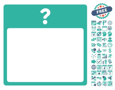 Bonus ile bilinmeyen gün takvim sayfa düz vektör simgesi