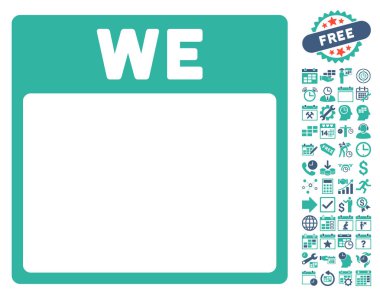 Çarşamba ile Bonus sayfa düz vektör simge takvim