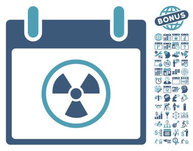 Atomik takvim gün düz vektör simge Bonus ile