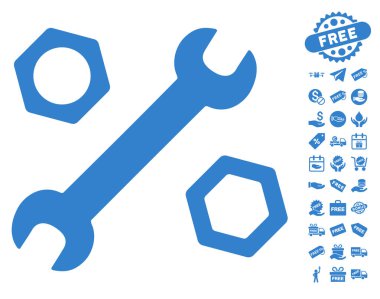 İngiliz anahtarı ve fındık simgesi ücretsiz bonus