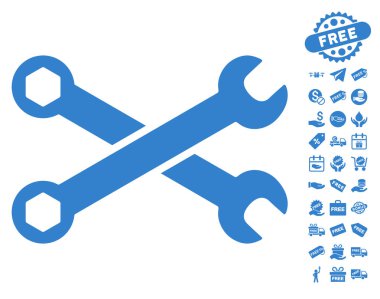 Ücretsiz Bonus simgesiyle yuvalı eğri somun anahtarları