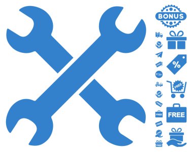 Ücretsiz Bonus simgesiyle yuvalı eğri somun anahtarları