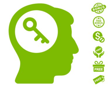 Ücretsiz Bonus ile beyin anahtar simgesi