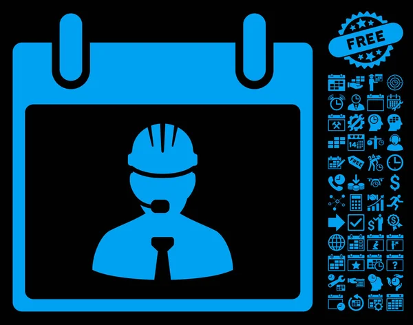 Ingenieur pagina platte Vector kalenderpictogram met Bonus — Stockvector