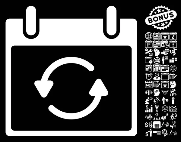 Actualiser l'icône vectorielle plate de jour de calendrier avec le boni — Image vectorielle