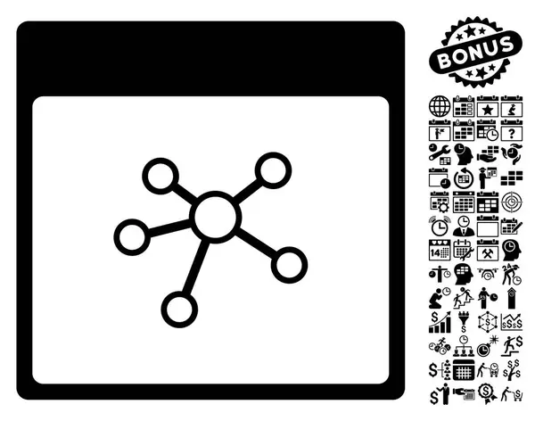 Ссылки Календарь Страница Плоская векторная икона с бонусом — стоковый вектор