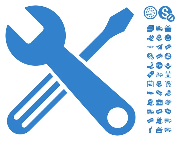 Tools Icon With Free Bonus — Stock Vector