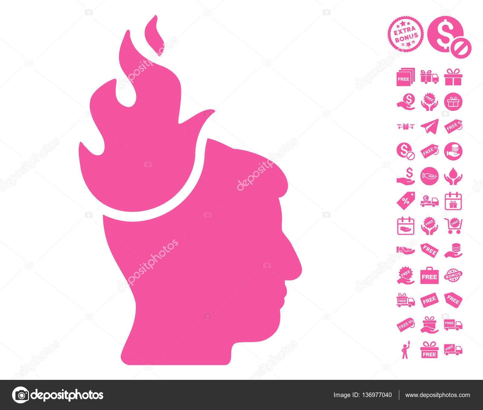 無料ボーナス頭アイコンを解雇 ストックベクター C Ahasoft