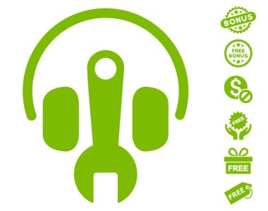 İngiliz anahtarı simgesini Ücretsiz Bonus ile ayarlama kulaklık