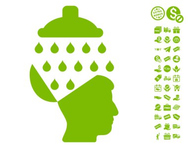 Ücretsiz Bonus ile açık beyin duş simgesi