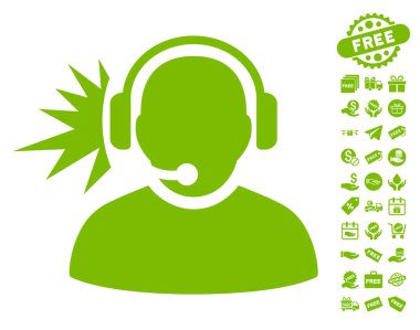 Ücretsiz Bonus ile operatör kulaklık sinyal simgesi