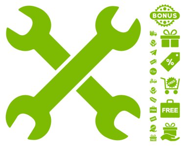 Ücretsiz Bonus simgesiyle yuvalı eğri somun anahtarları