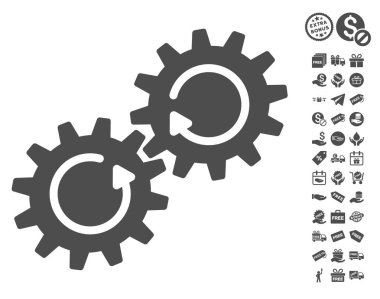 Dişli mekanizması döndürme simgesi ücretsiz bonus