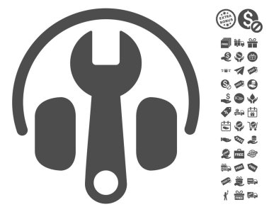 İngiliz anahtarı simgesini Ücretsiz Bonus ile ayarlama kulaklık