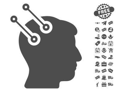 Sinirsel arayüz konektörleri simgesi ücretsiz bonus