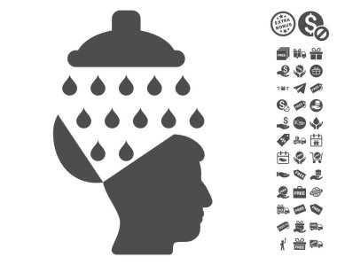 Ücretsiz Bonus ile açık beyin duş simgesi