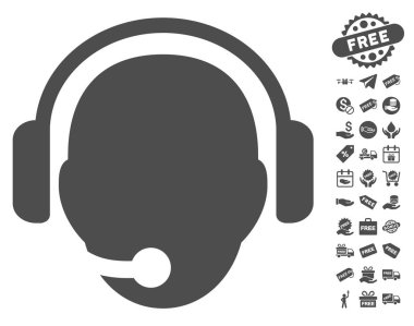 Ücretsiz Bonus ile operatör kafa simgesi