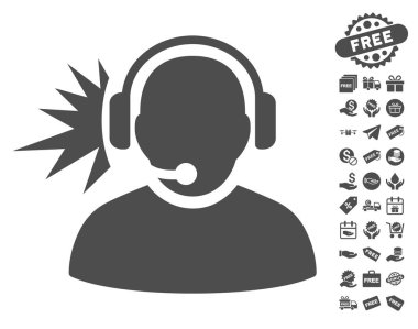 Ücretsiz Bonus ile operatör kulaklık sinyal simgesi